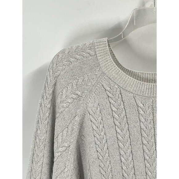 Athleta Crossroads Hawthorn Textured Cable Knit Crew Neck Sweater Merino Wool 3X - Picture 2 of 7